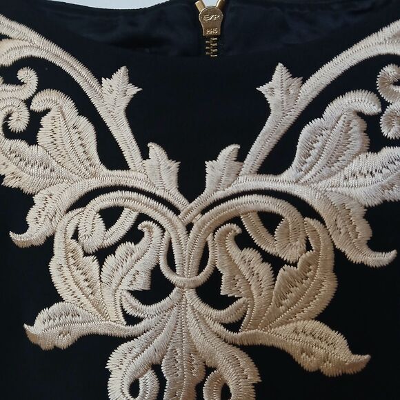 Ted Baker Tammara Black Embroidered Collar Party Cocktail Sheath Dress 3 (8) - Picture 8 of 11